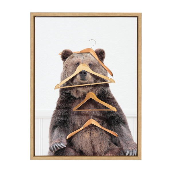 Kate & Laurel Sylvie Lets Hang Out Bear Framed Canvas By Amy Peterson Art Studio