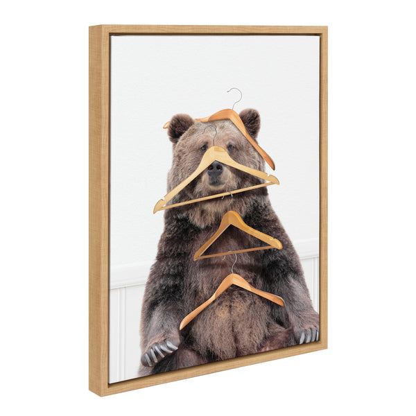 kate & laurel Sylvie Lets Hang Out Bear Framed Canvas by Amy Peterson Art Studio