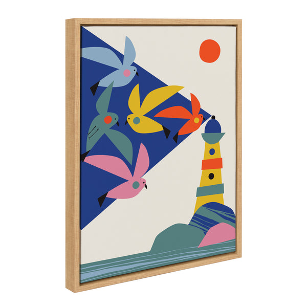 Kate & Laurel Sylvie Lighthouse Birds Framed Canvas By Rachel Lee Of My Dream Wall