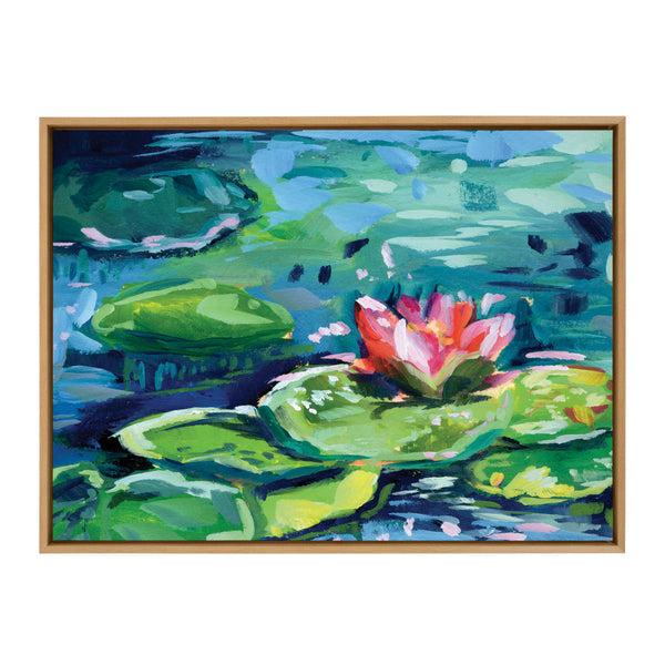 Kate & Laurel Sylvie Lily Pad By The Shore Framed Canvas By Rachel Christopoulos