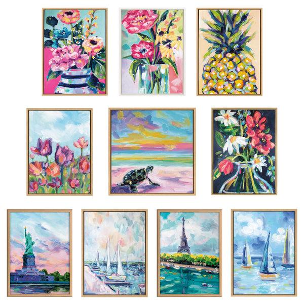 Kate & Laurel Sylvie Lily Pad By The Shore Framed Canvas By Rachel Christopoulos