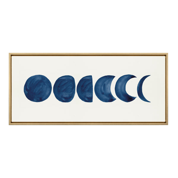 Kate & Laurel Sylvie Linear Moon Phases Framed Canvas By Teju Reval Of SnazzyHues