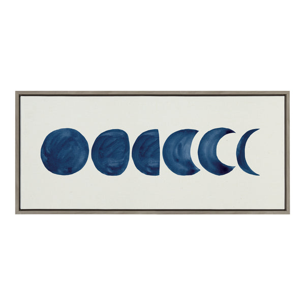 kate & laurel Sylvie Linear Moon Phases Framed Canvas by Teju Reval of SnazzyHues