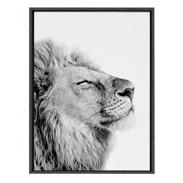 Kate & Laurel Sylvie Lion Self Actualizing Framed Canvas By Amy Peterson Art Studio