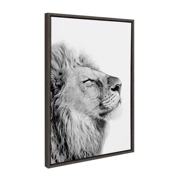 Kate & Laurel Sylvie Lion Self Actualizing Framed Canvas By Amy Peterson Art Studio