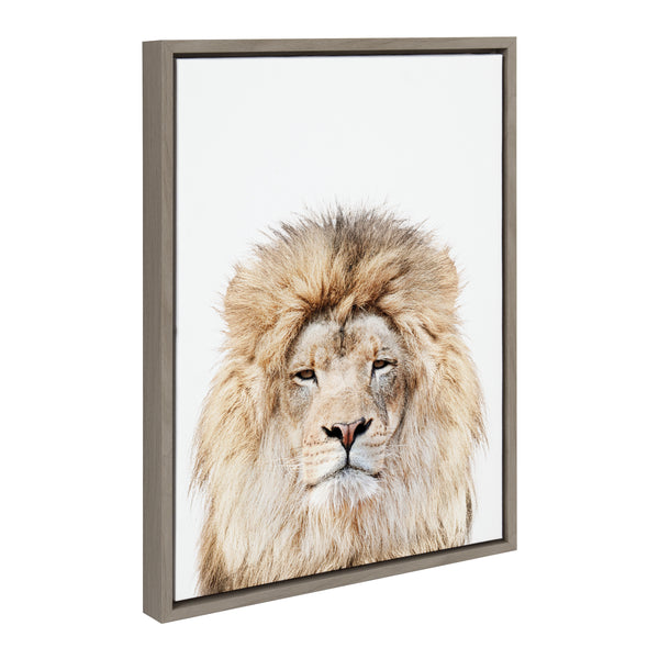 Kate & Laurel Sylvie Lion Stare Portrait Framed Canvas By Amy Peterson Art Studio