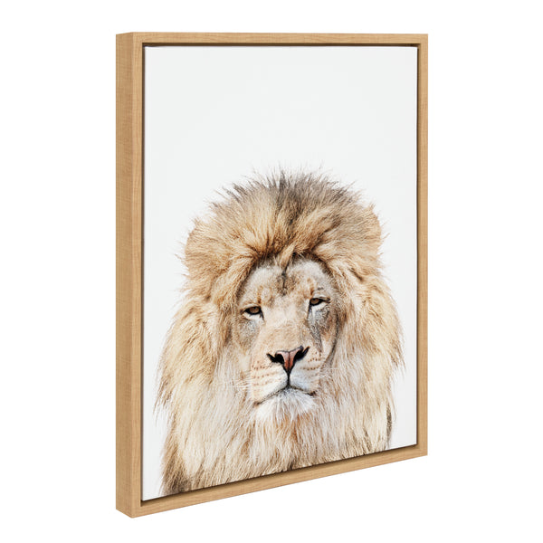 kate & laurel Sylvie Lion Stare Portrait Framed Canvas by Amy Peterson Art Studio