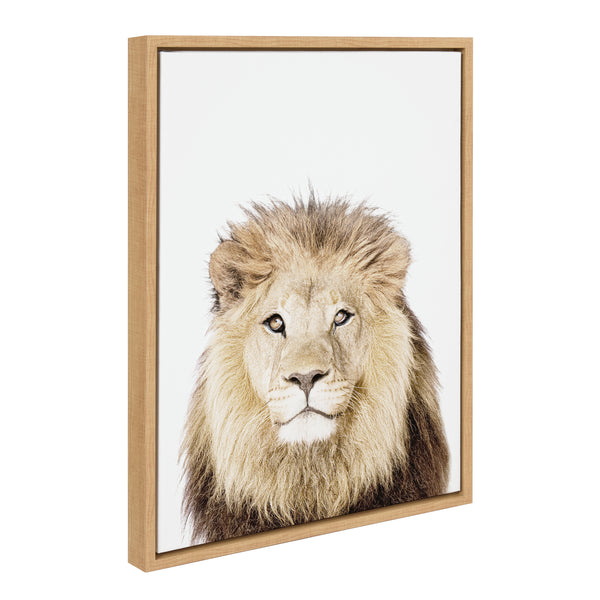 kate & laurel Sylvie Lion Thinking Portrait Framed Canvas by Amy Peterson Art Studio
