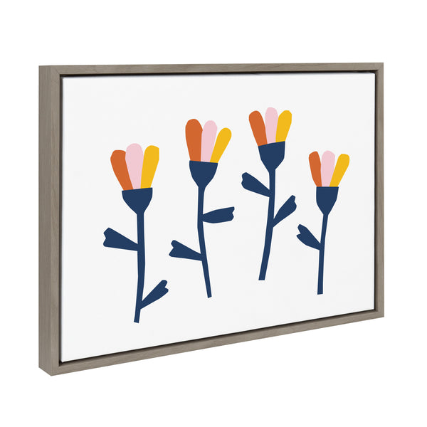 Kate & Laurel Sylvie Little Bloom Framed Canvas By Myriam Van Neste