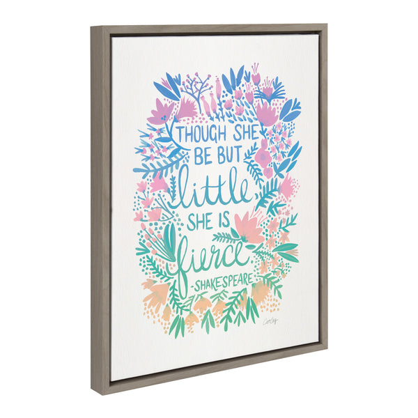 Kate & Laurel Sylvie Little Fierce Lavender And Mint Framed Canvas By Cat Coquillette