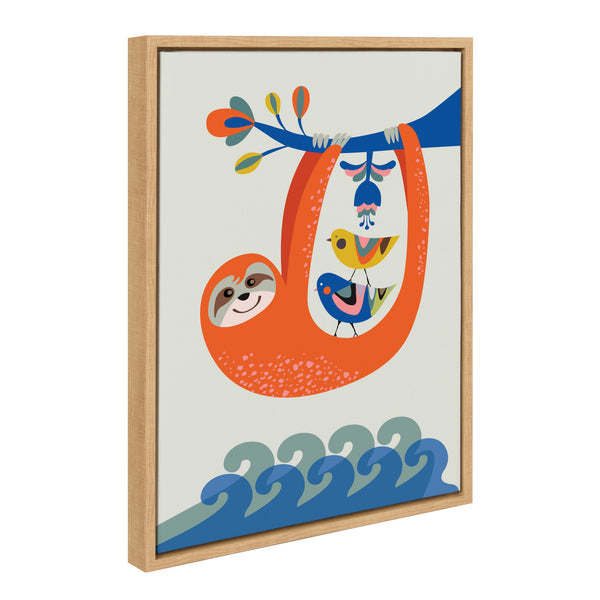 Kate & Laurel Sylvie Little Sloth Framed Canvas By Rachel Lee Of My Dream Wall