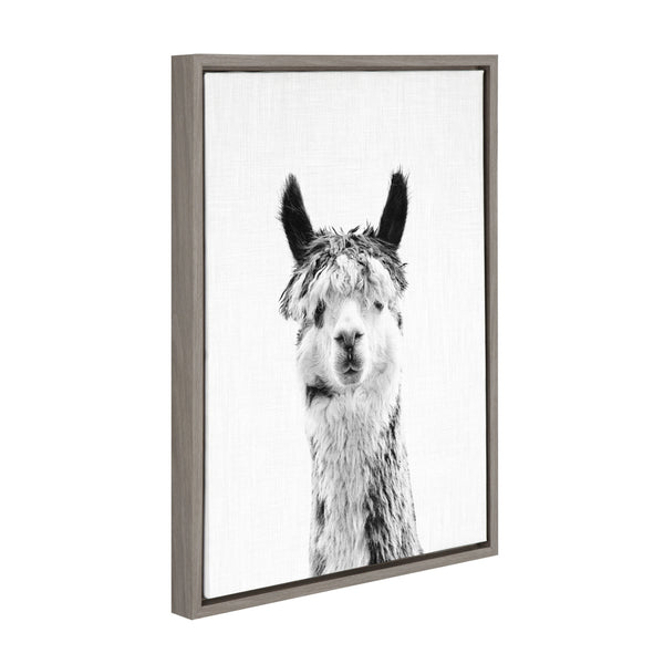 Kate & Laurel Sylvie Llama Framed Canvas By Simon Te Tai