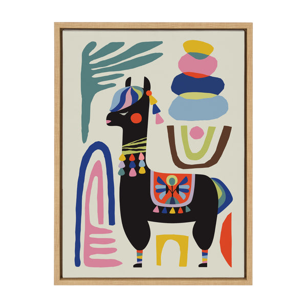 Kate & Laurel Sylvie Llama Mesatawe Framed Canvas By Rachel Lee Of My Dream Wall