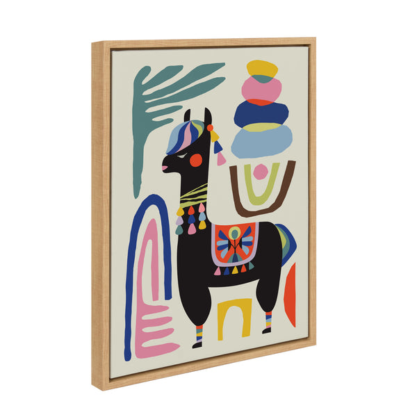 Kate & Laurel Sylvie Llama Mesatawe Framed Canvas By Rachel Lee Of My Dream Wall