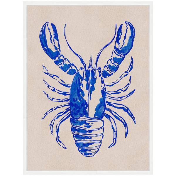 Kate & Laurel Sylvie Lobster Framed Canvas By Nikita Jariwala