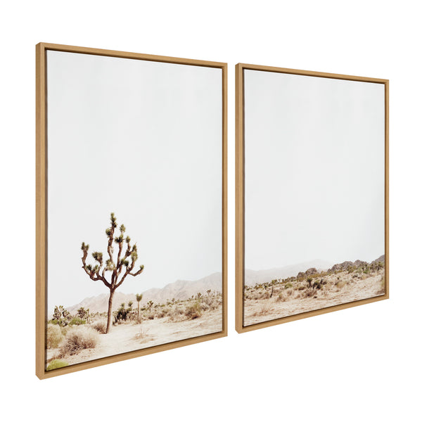 Kate & Laurel Sylvie Lone Joshua Tree Left And Right Framed Canvas Art Set By Amy Peterson Art Studio