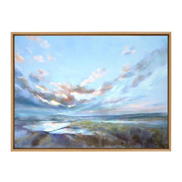 Kate & Laurel Sylvie Looking West Fairburn Ings Framed Canvas By Nel Whatmore