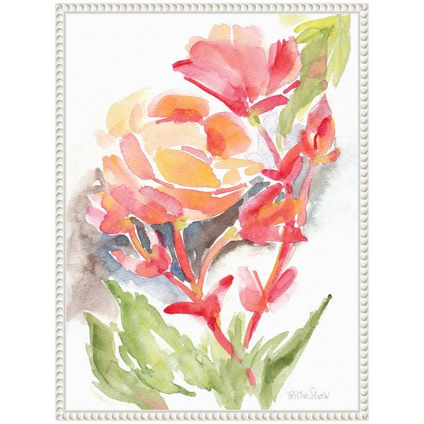 Kate & Laurel Sylvie Loose Orange Begonia Framed Canvas By Patricia Shaw