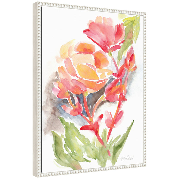 kate & laurel Sylvie Loose Orange Begonia Framed Canvas by Patricia Shaw
