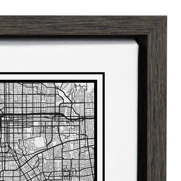 Kate & Laurel Sylvie Los Angeles Modern Map Framed Canvas By Jake Goossen