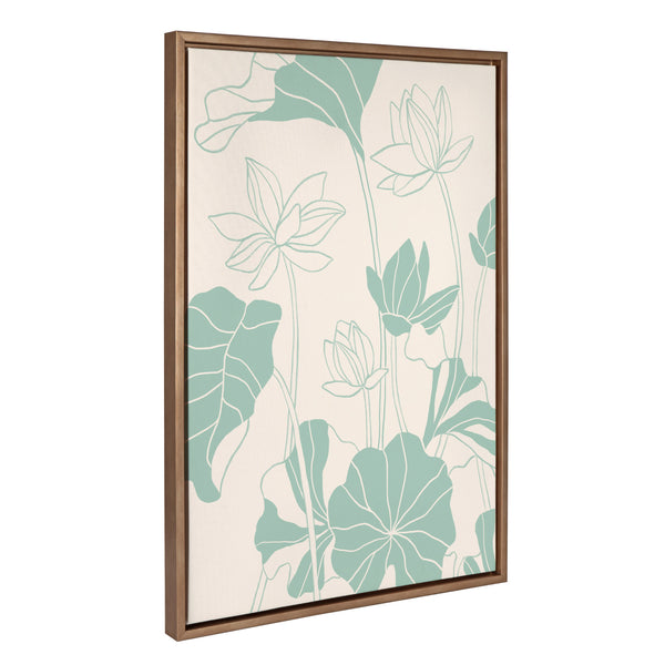 Kate & Laurel Sylvie Lotus Garden Framed Canvas By Kasey Free