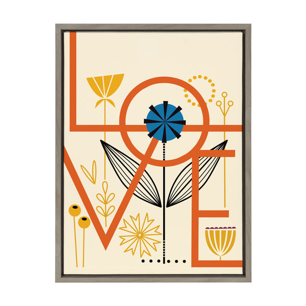 Kate & Laurel Sylvie Love Framed Canvas By Amber Leaders Designs