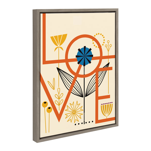 Kate & Laurel Sylvie Love Framed Canvas By Amber Leaders Designs