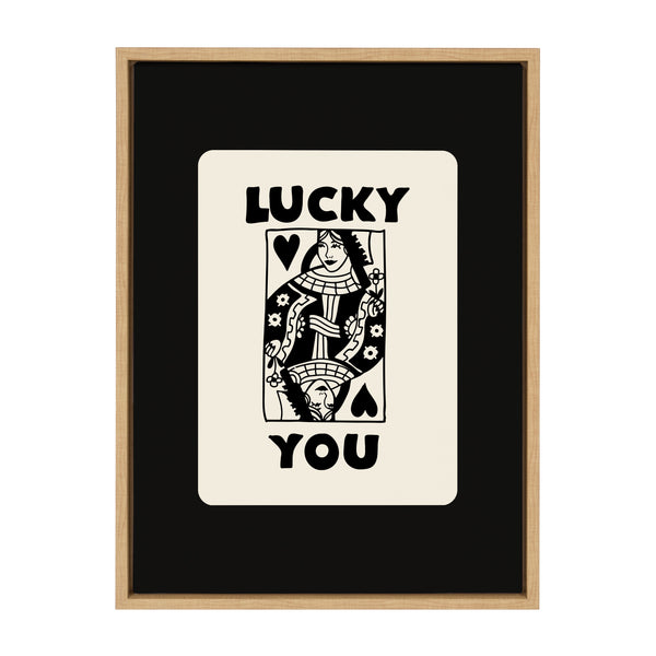 Kate & Laurel Sylvie Lucky You Framed Canvas By Honey Island Studio