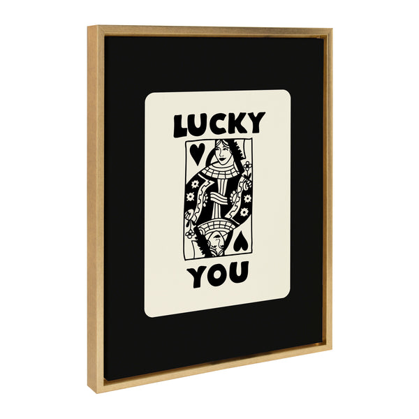 kate & laurel Sylvie Lucky You Framed Canvas by Honey Island Studio