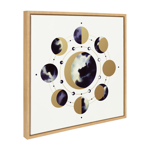 Kate & Laurel Sylvie Lunar Light Framed Canvas By Faryn Hughes