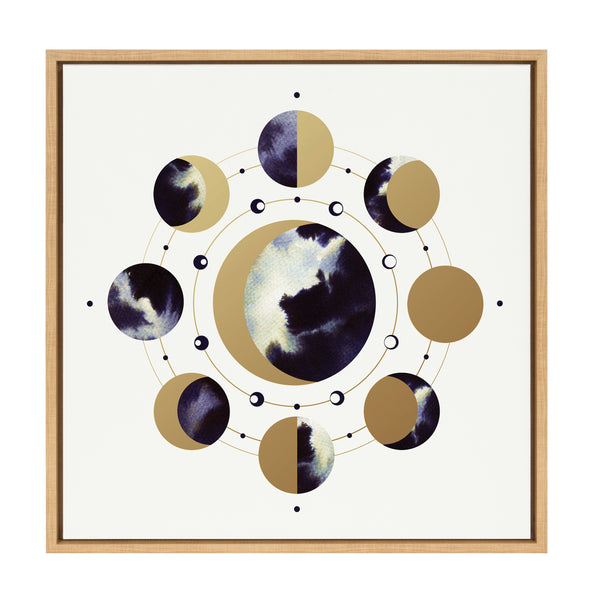 Kate & Laurel Sylvie Lunar Light Framed Canvas By Faryn Hughes