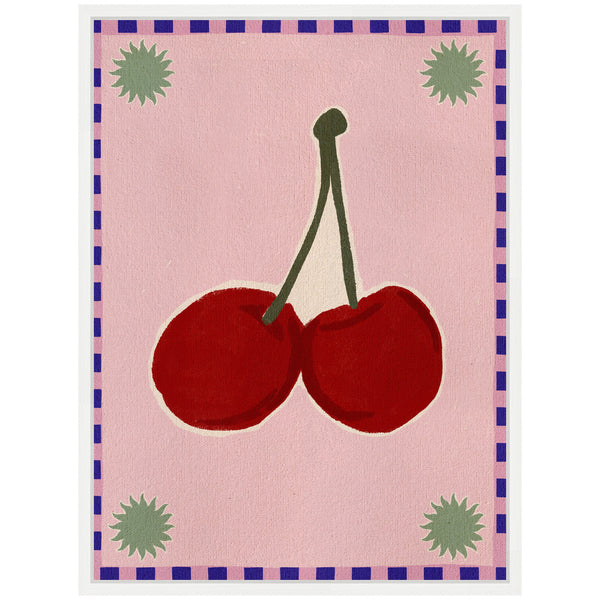 Kate & Laurel Sylvie Lush Duo 1 Cherry Framed Canvas By Shatha Al Dafai