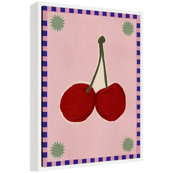 kate & laurel Sylvie Lush Duo 1 Cherry Framed Canvas by Shatha Al Dafai