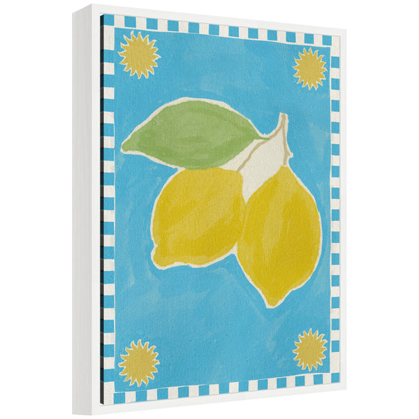 kate & laurel Sylvie Lush Duo 2 Lemon Framed Canvas by Shatha Al Dafai