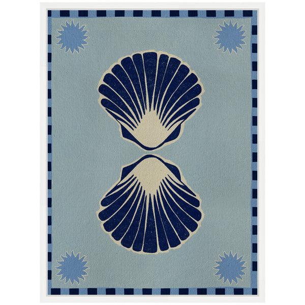 Kate & Laurel Sylvie Lush Duo 3 Seashells Framed Canvas By Shatha Al Dafai