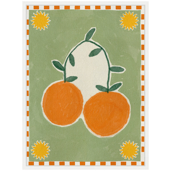 Kate & Laurel Sylvie Lush Duo 5 Orange Framed Canvas By Shatha Al Dafai