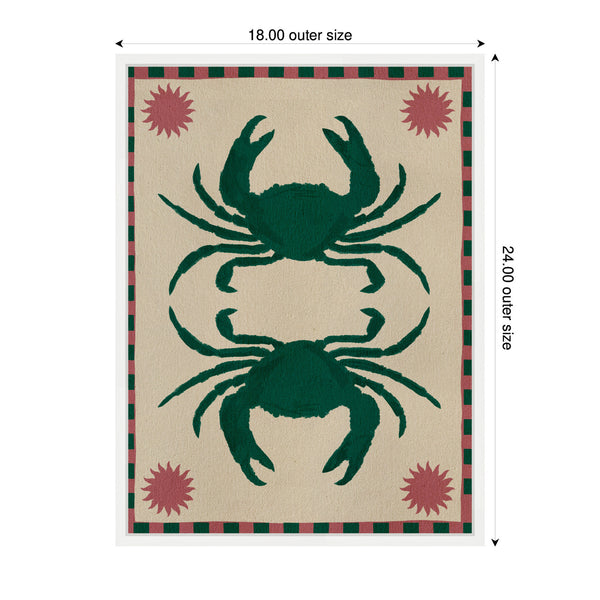 Kate & Laurel Sylvie Lush Duo 6 Crabs Framed Canvas By Shatha Al Dafai