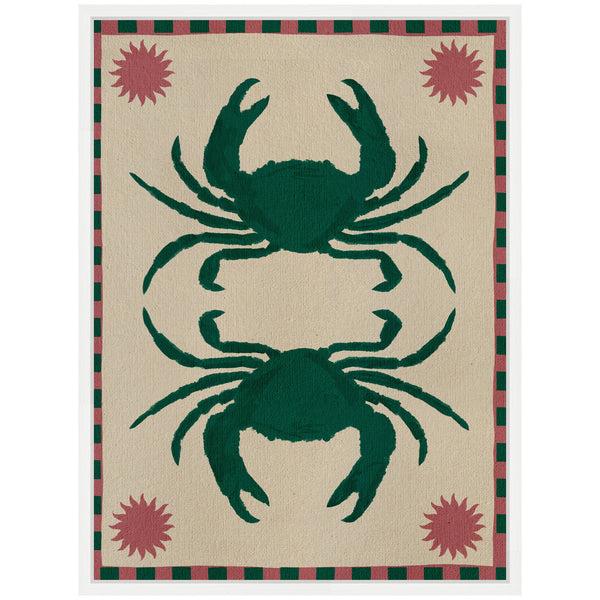 Kate & Laurel Sylvie Lush Duo 6 Crabs Framed Canvas By Shatha Al Dafai