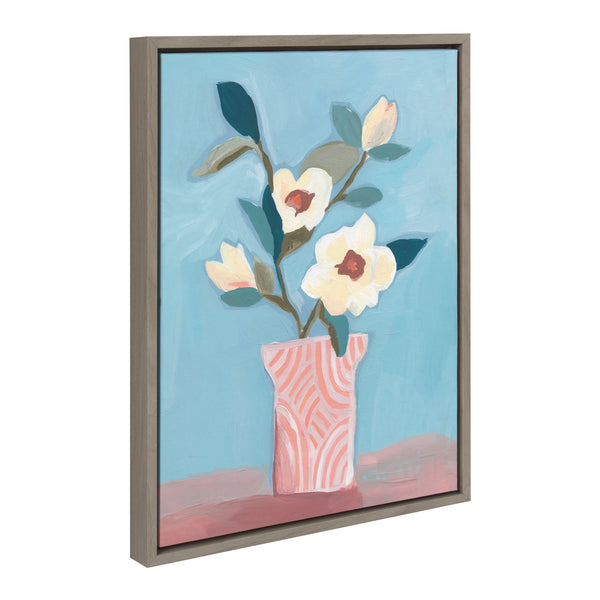 kate & laurel Sylvie Magnolia Blooms Framed Canvas by Kate Aurelia Holloway