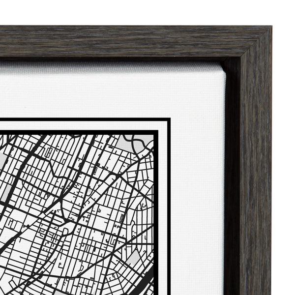 Kate & Laurel Sylvie Manhattan Modern Map Framed Canvas By Jake Goossen