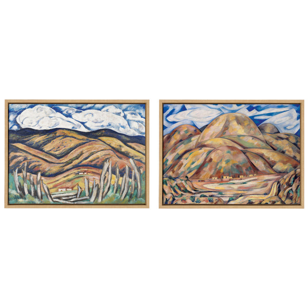 kate & laurel Sylvie Marsden Hartley The Last of New England The Beginning of New Mexico 1918 and Marsden Hartley Landscape No 3 Cash Entry Mines New Mexico 1920 Framed Canvas by The Art Institute of Chicago