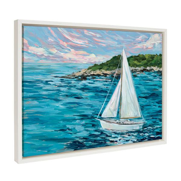 kate & laurel Sylvie Marthas Vineyard Framed Canvas by Emily Kenney