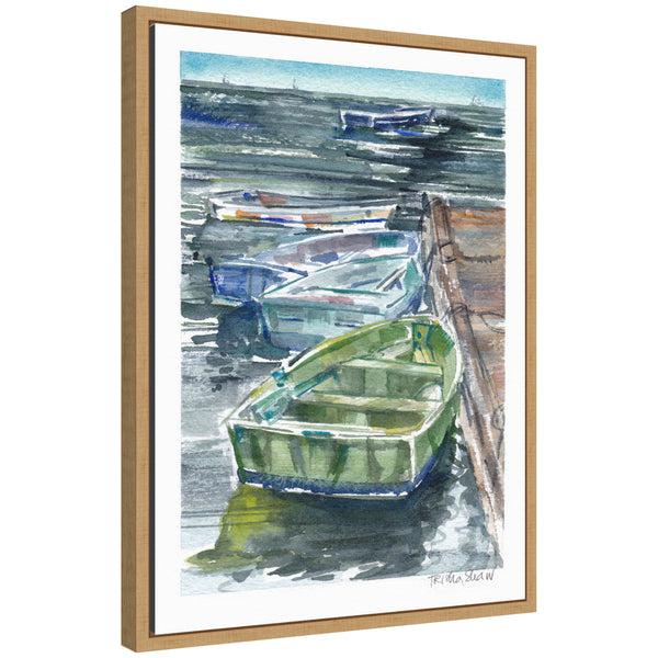 kate & laurel Sylvie Mary Ann Welch Boats Framed Canvas by Patricia Shaw