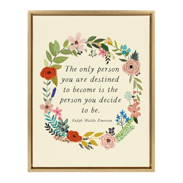 kate & laurel Sylvie MC441 The Only Person Framed Canvas by Mia Charro