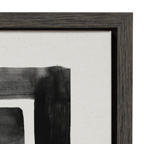 Kate & Laurel Sylvie MCM Abstract Rainbow Black Framed Canvas By The Creative Bunch Studio