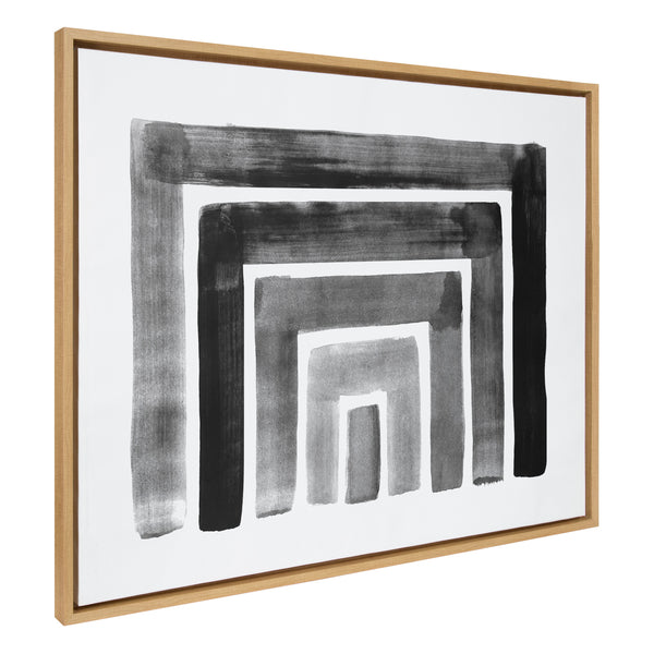 kate & laurel Sylvie MCM Abstract Rainbow Black Framed Canvas by The Creative Bunch Studio