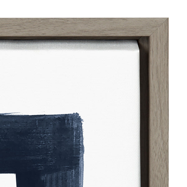 Kate & Laurel Sylvie MCM Abstract Rainbow Indigo Framed Canvas By The Creative Bunch Studio