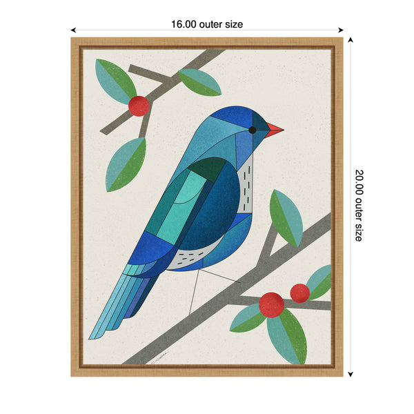 Kate & Laurel Sylvie MCM Bluebird Framed Canvas By Carey Copeland