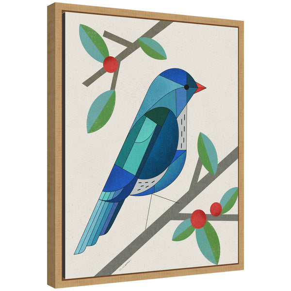 kate & laurel Sylvie MCM Bluebird Framed Canvas by Carey Copeland