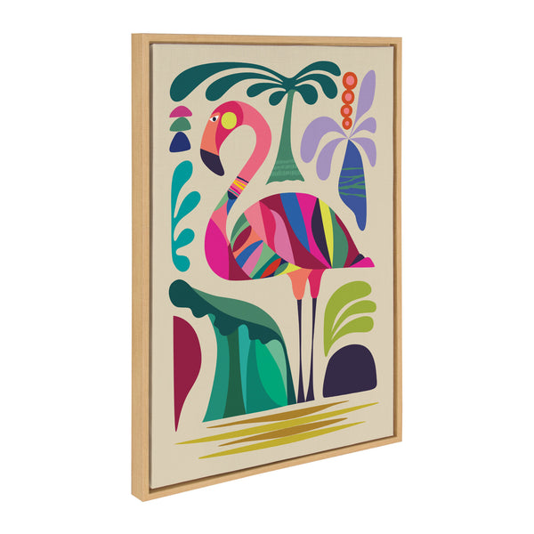 Kate & Laurel Sylvie MCM Flamingo Framed Canvas By Rachel Lee